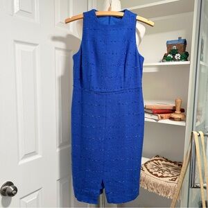 Ann Taylor Royal Blue Textured Midi Dress